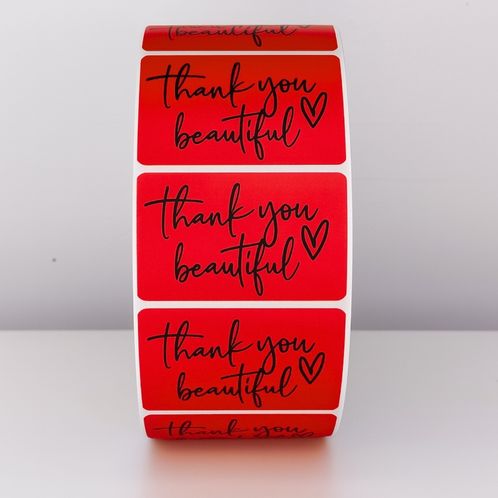 Thank You Beautiful Stickers | Pink Heart Labels for Small Business Packaging - Picture 8 of 11